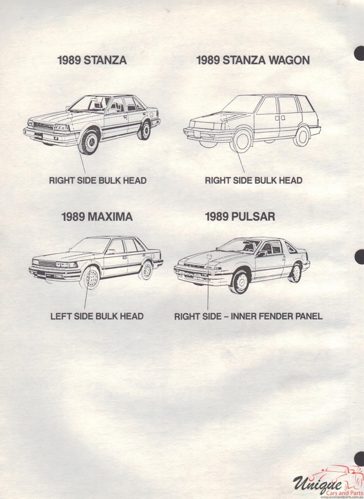 1989 Nissan Paint Charts DuPont 8